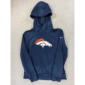 Denver Broncos Nike Screened Logo Stadium Hoodie Sweatshirt (Youth Medium) Blue